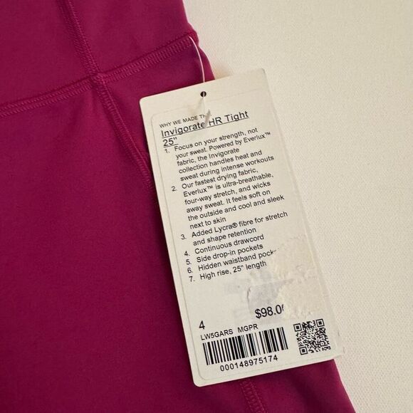 Lululemon invigorate HR tight 28” size 4 - Picture 4 of 5
